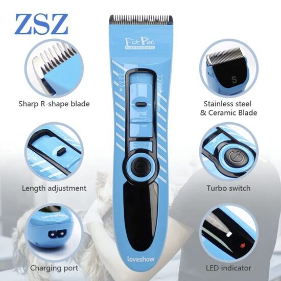 Loveshow-L3 Professional Rechargeable Electric Hair Trimmer, Zils